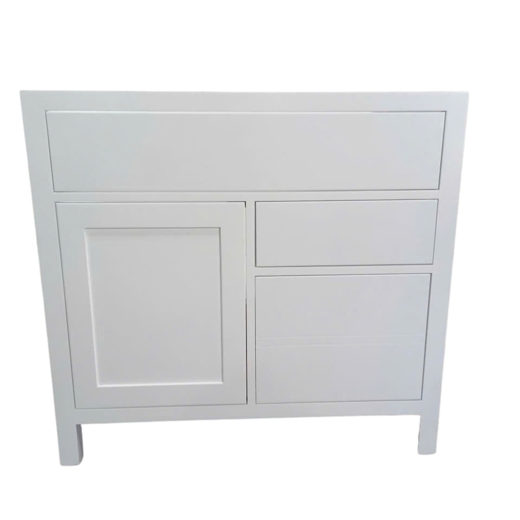 [36VKXWH01SH0012STRM] 36'' Bathroom Vanity Standing Unit Shaker 00 (White)